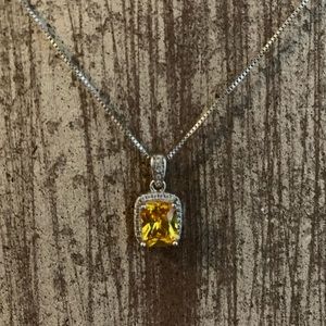 Canary yellow pendant necklace